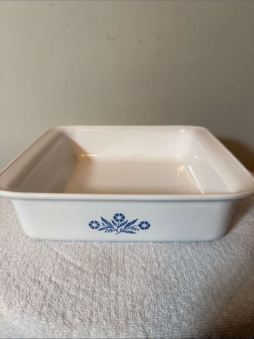 Vintage Corningware 2 Qt Baking Dish with Blue Floral Pattern
